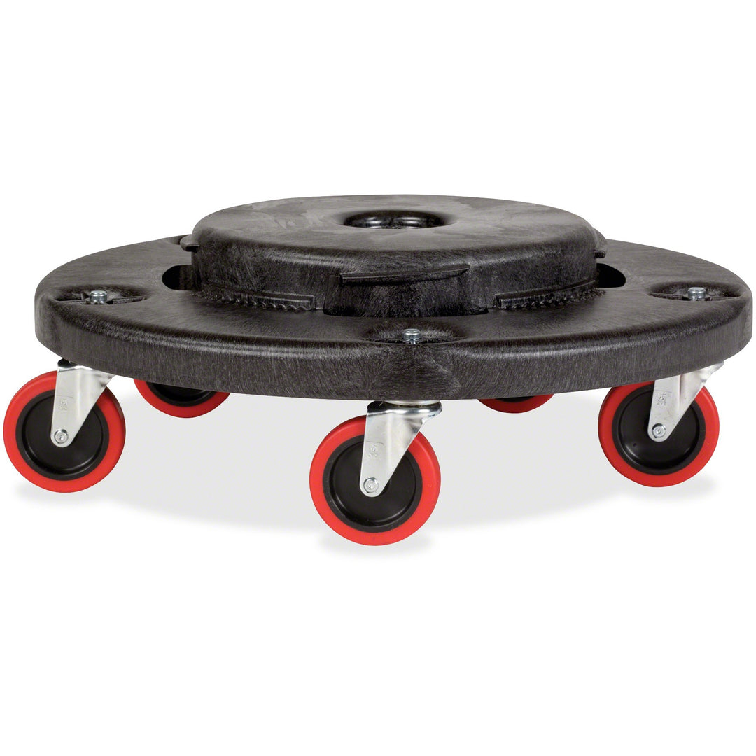 Image of Rubbermaid Commercial Products Quiet Dolly, 250 Lb Cap, 18-1/4" Dia, 6-5/8"H, 2/CT, Black