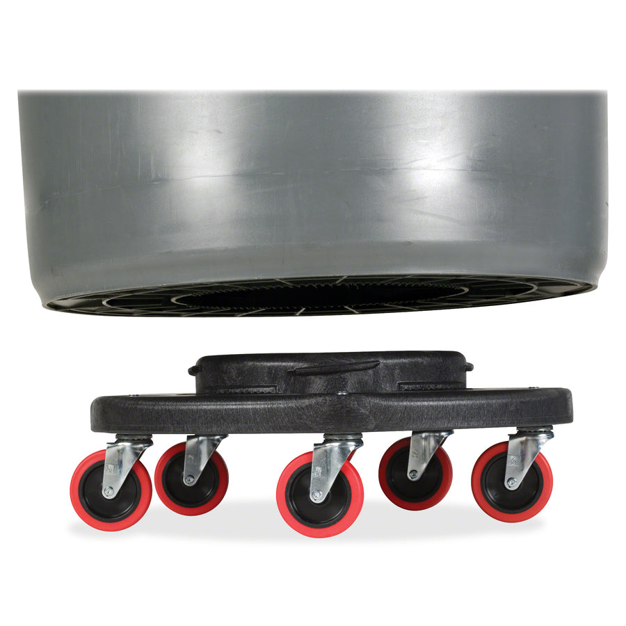 Image of Rubbermaid Commercial Products Quiet Dolly, 250 Lb Cap, 18-1/4" Dia, 6-5/8"H, 2/CT, Black