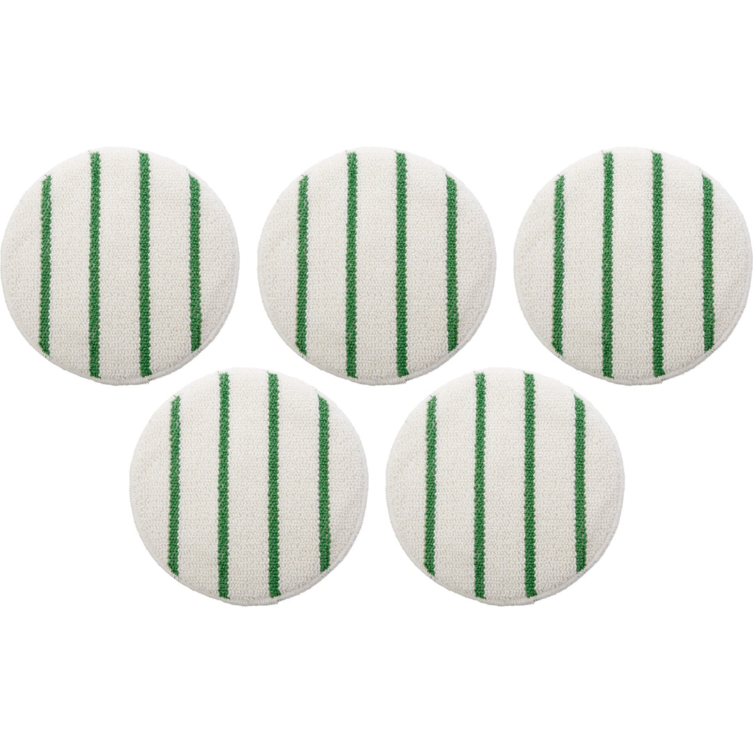 Image of Rubbermaid Commercial Products Carpet Bonnet,w/Scrub Stripes,LowProfile,19"Dia,5/CT,WE/GN