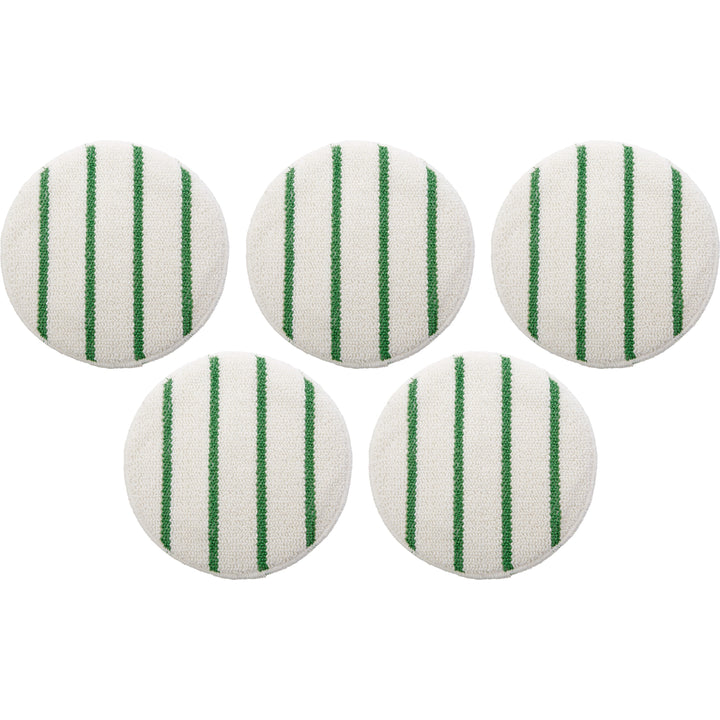 Image of Rubbermaid Commercial Products Carpet Bonnet,w/Scrub Stripes,LowProfile,19"Dia,5/CT,WE/GN