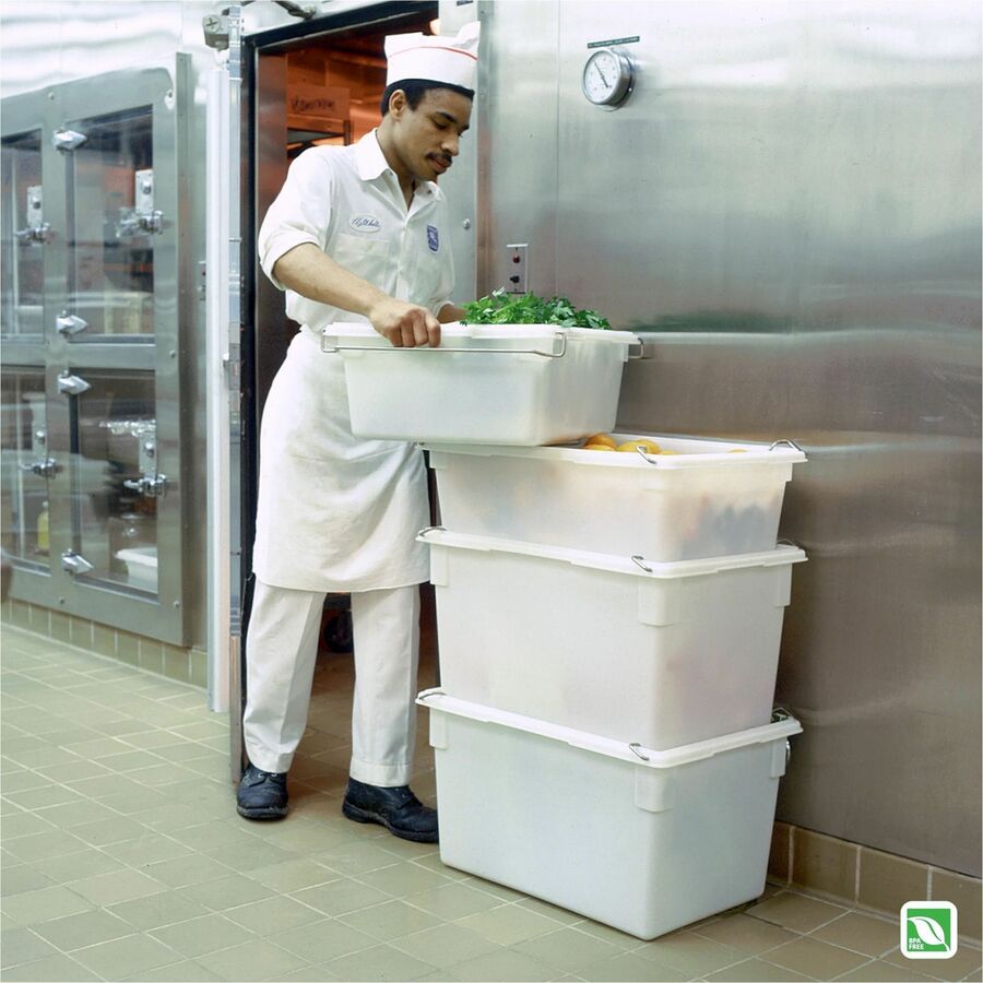 Image of Rubbermaid Commercial Products Food Box, No Lid, Poly, 21.5 Gallon, 26"x18"x15", 6/CT, CL