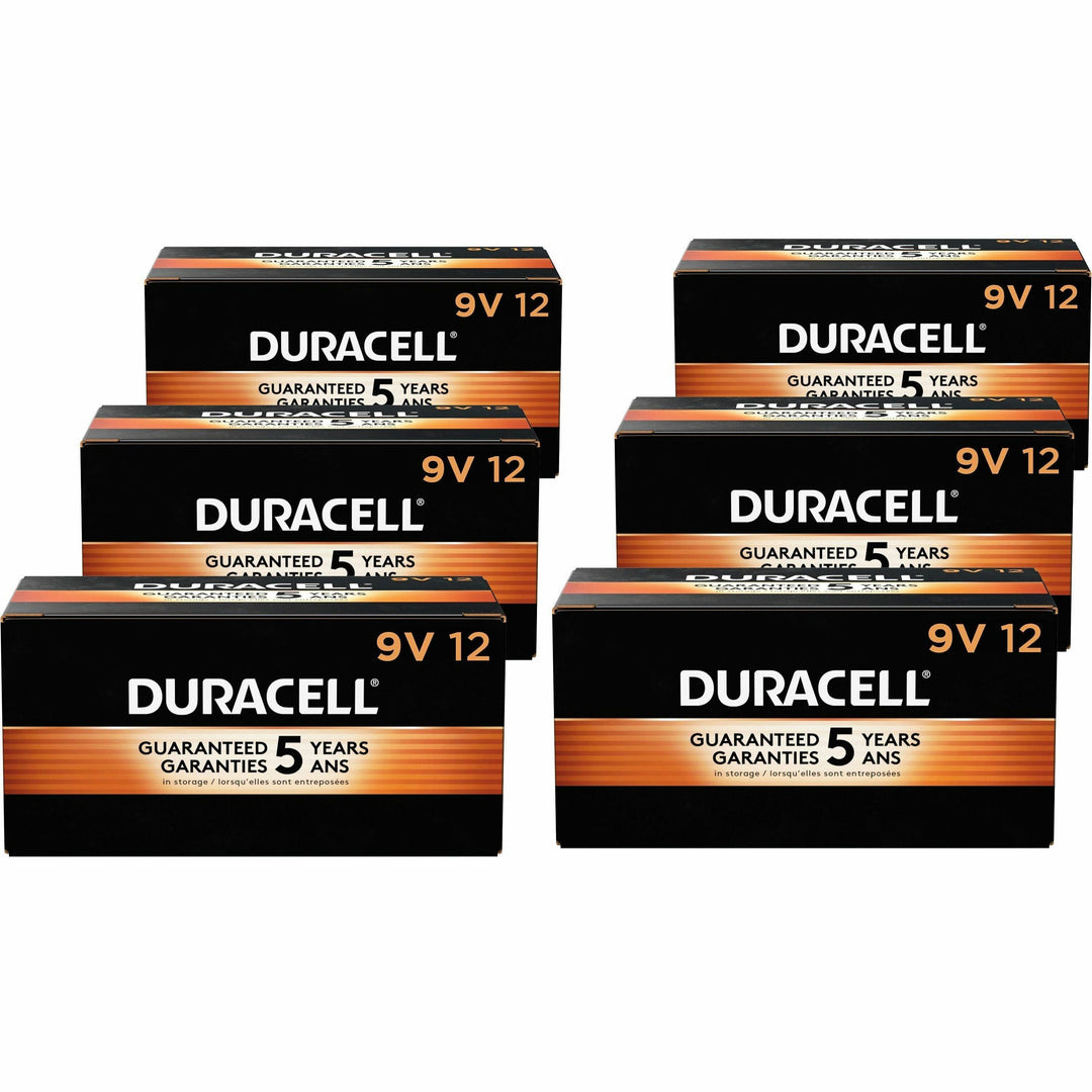 Image of Duracell® Alkaline Batteries, 9V, Coppertop, 72/CT, Black