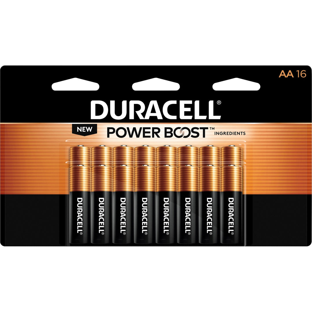 Image of Duracell® Coppertop Alkaline Batteries, AA, 16/PK, 12/CT, BK/GD