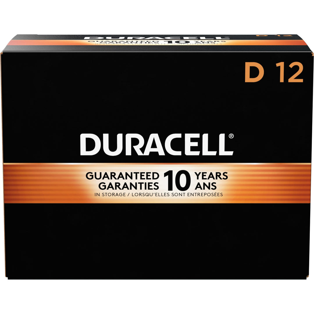 Image of Duracell® Batteries, D, Coppertop, Alkaline, 12/BX, 6BX/CT, Black/Gold