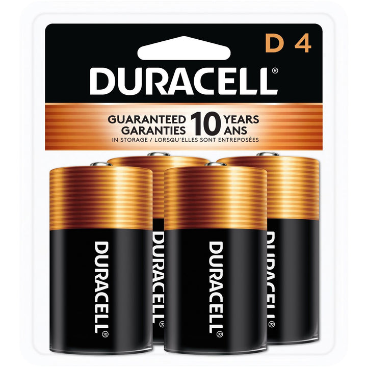 Image of Duracell® Batteries, D, Coppertop, Alkaline, 4/PK, 12/CT