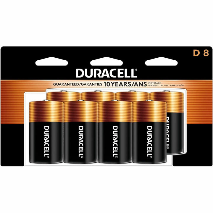 Image of Duracell® Batteries, D, Coppertop, Alkaline, 8/PK, 12/CT