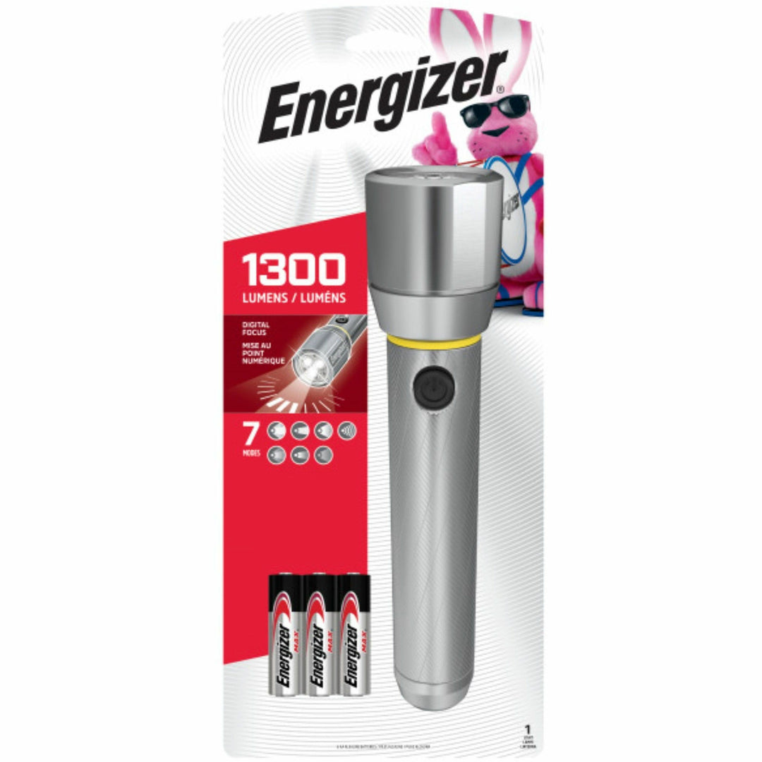 Image of Eveready® Flashlight, LED, Metal, 1300 Lumens, Digital Focus, 4/CT, CE