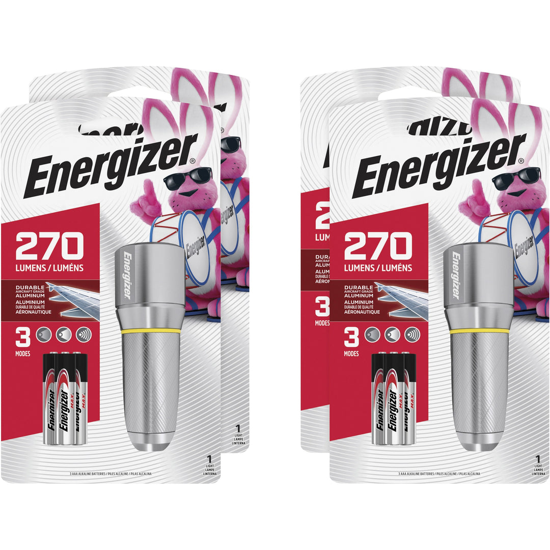 Image of Eveready® Flashlight, LED, Metal, 270 Lumens, Wide Beam, 4/CT, Chrome