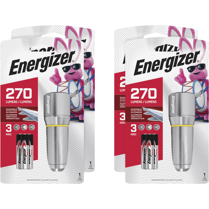 Image of Eveready® Flashlight, LED, Metal, 270 Lumens, Wide Beam, 4/CT, Chrome