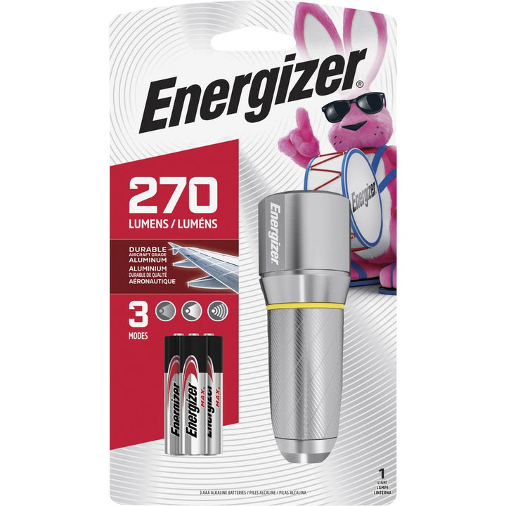 Image of Eveready® Flashlight, LED, Metal, 270 Lumens, Wide Beam, 4/CT, Chrome