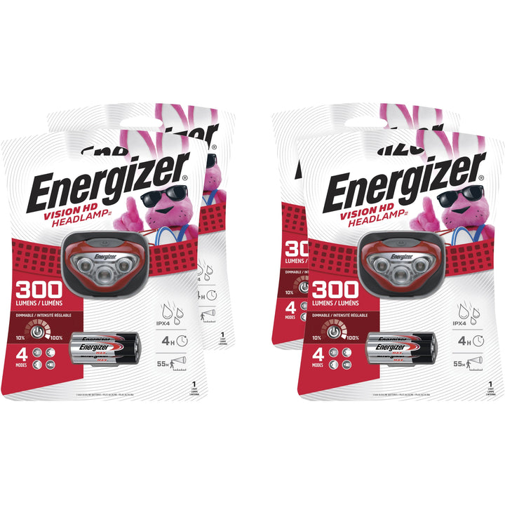 Image of Eveready® LED Vision HD Headlight, 300 Lumens, 4/CT, Red