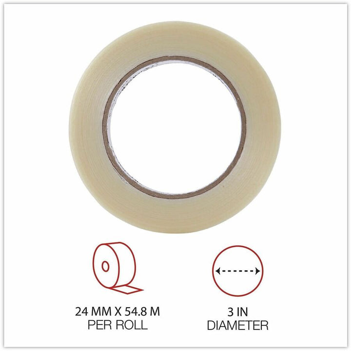 Image of Universal UNV30024 120# Utility Grade Filament Tape, 3" Core, 24 mm x 54.8 m, Clear