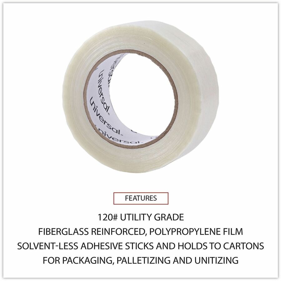 Image of Universal UNV30048 120# Utility Grade Filament Tape, 3" Core, 48 mm x 54.8 m, Clear