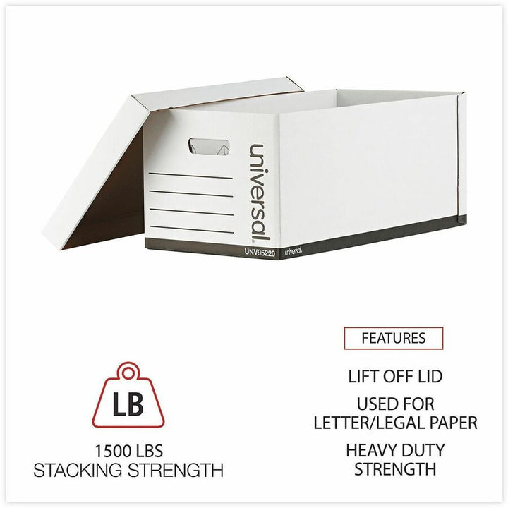 Image of Universal® Professional-Grade Heavy-Duty Storage Boxes, Letter/legal Files, White, 12/carton