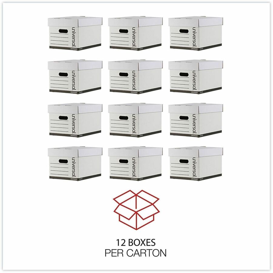 Image of Universal® Professional-Grade Heavy-Duty Storage Boxes, Letter/legal Files, White, 12/carton