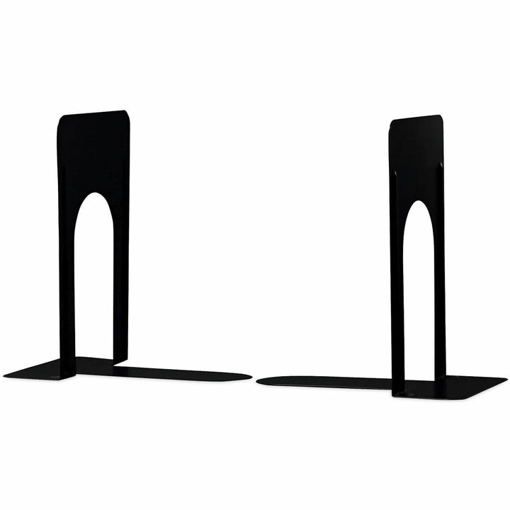 Image of Universal UNV54091 Bookend, 9" H x 5.88" W x 8.25" Depth, Rounded Corner, Black, Steel, Metal, 1 Pair