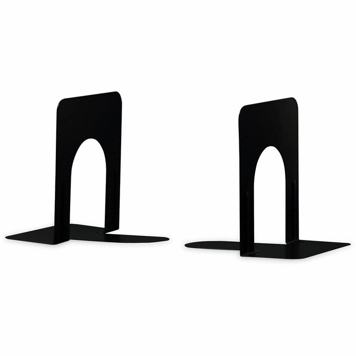 Image of Universal UNV54051 Economy Bookends, 4.75 x 5.25 x 5, Heavy Gauge Steel, Black, Pair