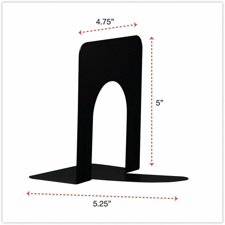 Image of Universal UNV54051 Economy Bookends, 4.75 x 5.25 x 5, Heavy Gauge Steel, Black, Pair