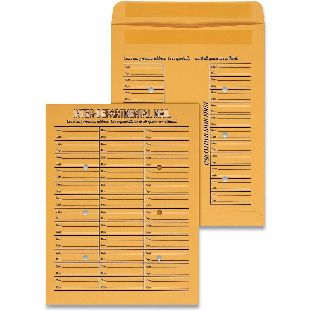 Image of Universal UNV63570 Envelope, Interoffice, #97, 28 lb, Self Adhesive, Brown Kraft, Kraft Paper, 100 / Box