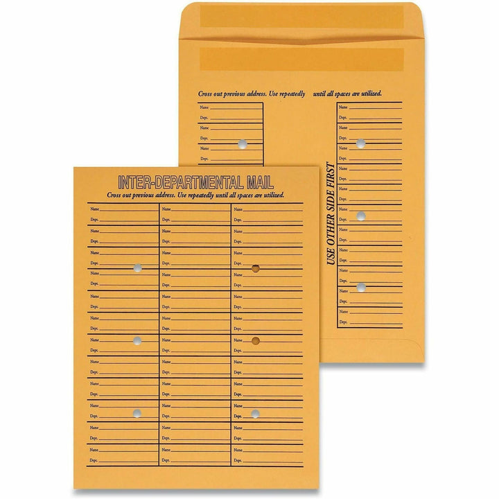 Image of Universal UNV63570 Envelope, Interoffice, #97, 28 lb, Self Adhesive, Brown Kraft, Kraft Paper, 100 / Box