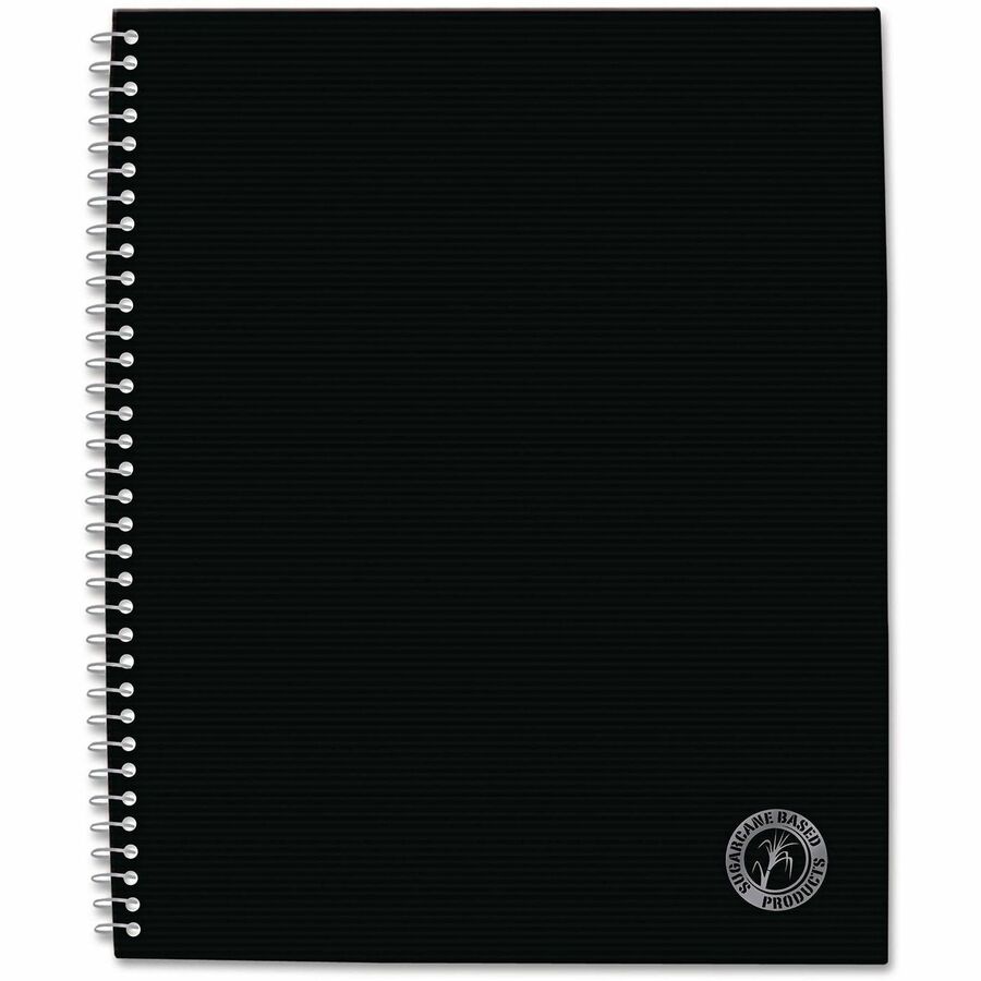 Image of Universal® Deluxe Sugarcane Based Notebooks, 1-Subject, Medium/College Rule, Black Coated-Bagasse Cover, (100) 11 x 8.5 Sheets