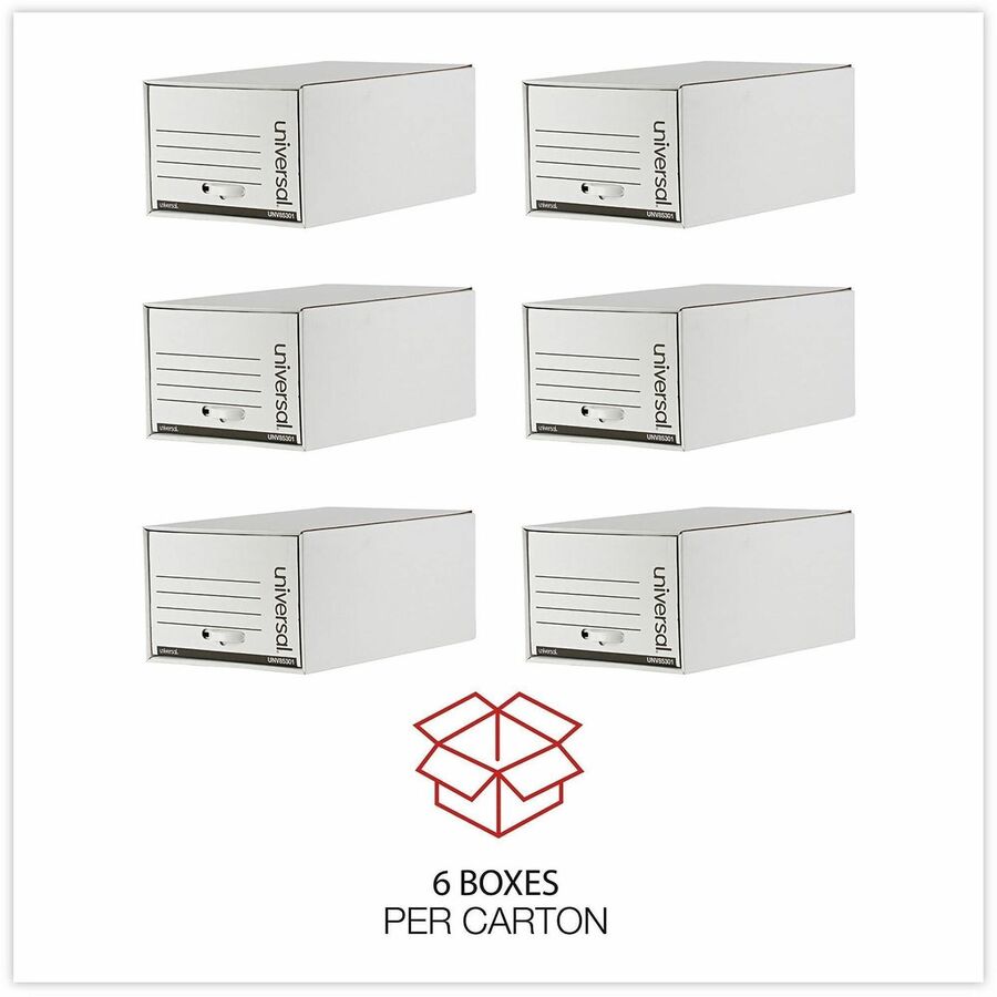 Image of Universal® Heavy-Duty Storage Drawers, Legal Files, 17.25" X 25.5" X 11.5", White, 6/carton