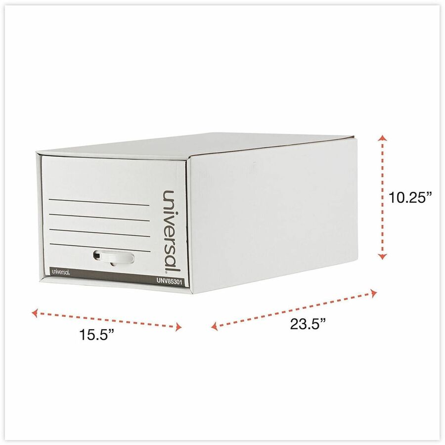 Image of Universal® Heavy-Duty Storage Drawers, Legal Files, 17.25" X 25.5" X 11.5", White, 6/carton