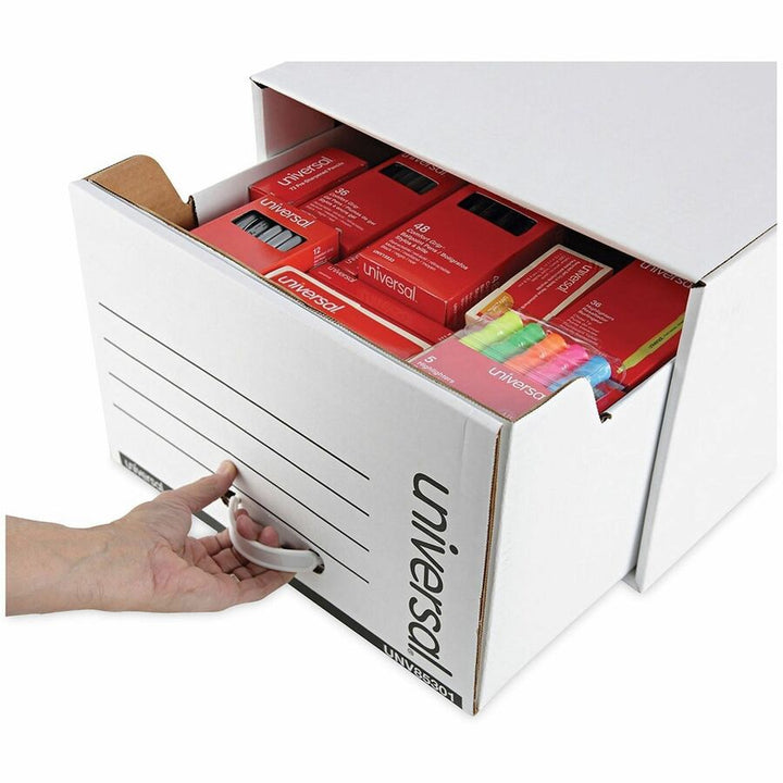 Image of Universal® Heavy-Duty Storage Drawers, Legal Files, 17.25" X 25.5" X 11.5", White, 6/carton
