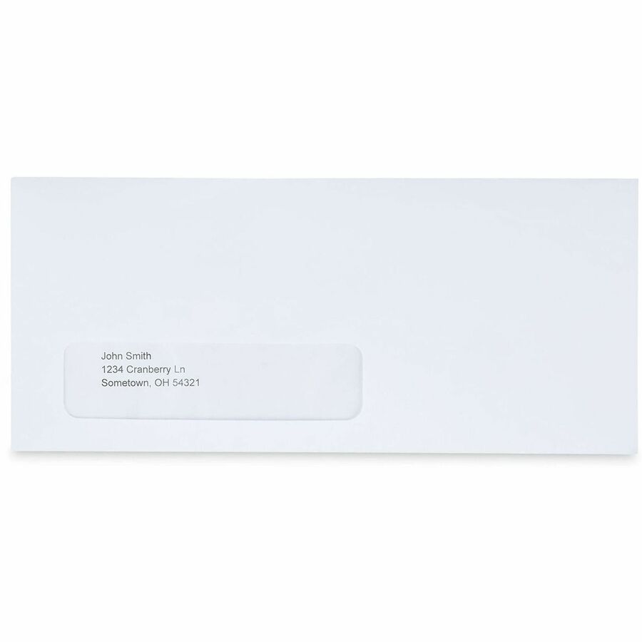 Image of Universal UNV36005 Envelope, Business, #10, 24 lb, Self Adhesive, White, Paper Stock, 500 / Box