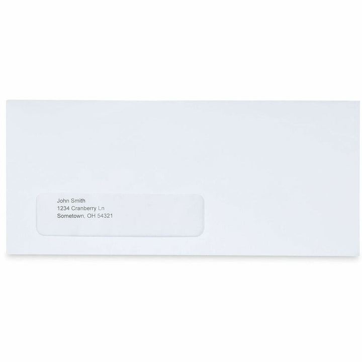 Image of Universal UNV36005 Envelope, Business, #10, 24 lb, Self Adhesive, White, Paper Stock, 500 / Box