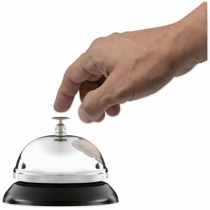 Image of Universal UNV10000 Call Bell, 3.4" Diameter, Brushed Nickel, Nickel Plated Steel, Black, 1 Each