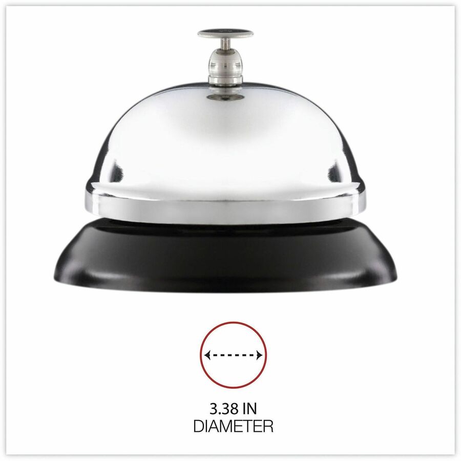 Image of Universal UNV10000 Call Bell, 3.4" Diameter, Brushed Nickel, Nickel Plated Steel, Black, 1 Each