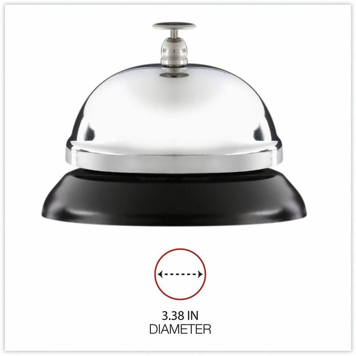 Image of Universal UNV10000 Call Bell, 3.4" Diameter, Brushed Nickel, Nickel Plated Steel, Black, 1 Each