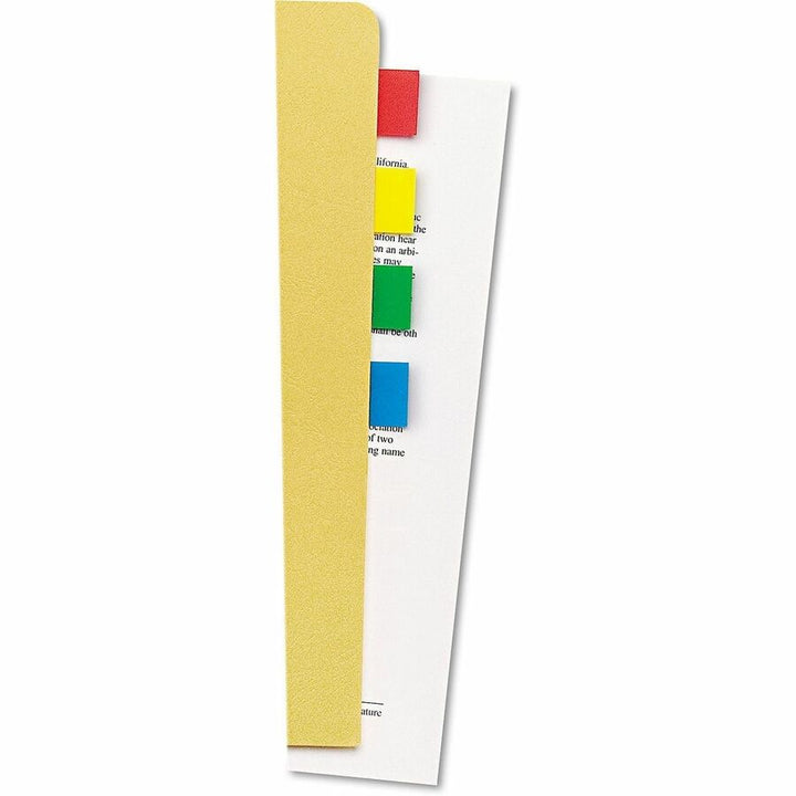 Image of Universal UNV99004 Flag, Rectangle, Blue, Green, Red, Yellow, Removable, Self-stick, Pop-up, Repositionable, Dispenser Included, 140 / Pack