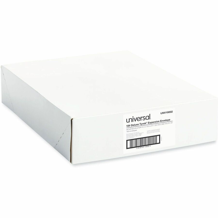 Image of Universal UNV19002 Envelope, Catalog, #13 1/2, 18 lb, Self Adhesive, White, Tyvek, 100 / Carton