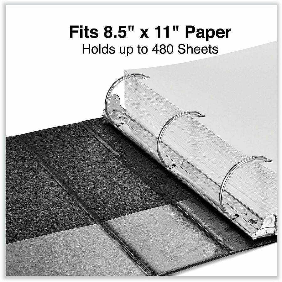 Image of Universal UNV20745 Slant D-Ring View Binder, 3 Rings, 2" Capacity, 11 x 8.5, Black