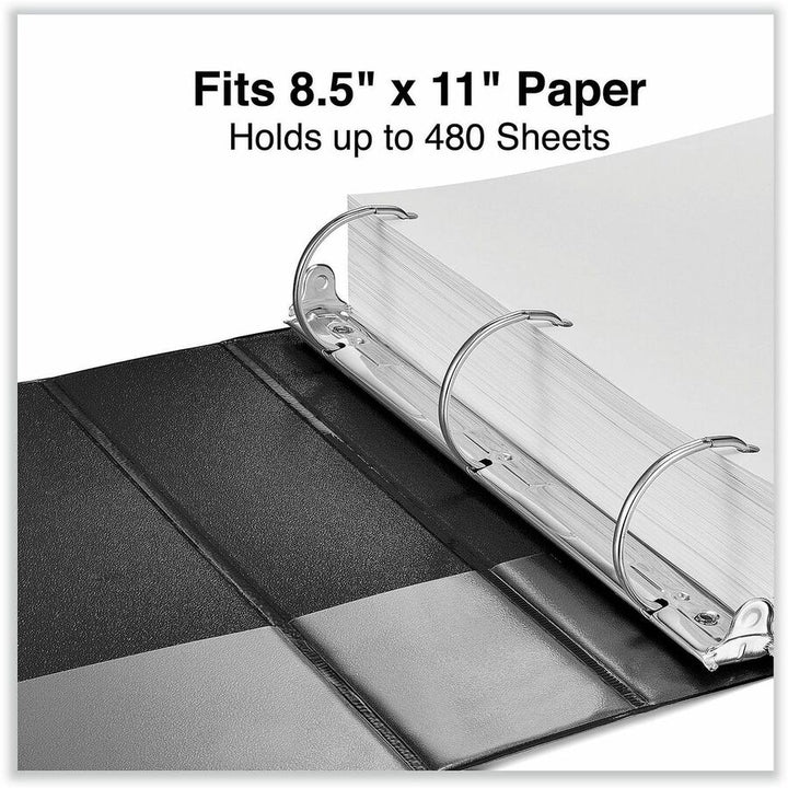 Image of Universal UNV20745 Slant D-Ring View Binder, 3 Rings, 2" Capacity, 11 x 8.5, Black