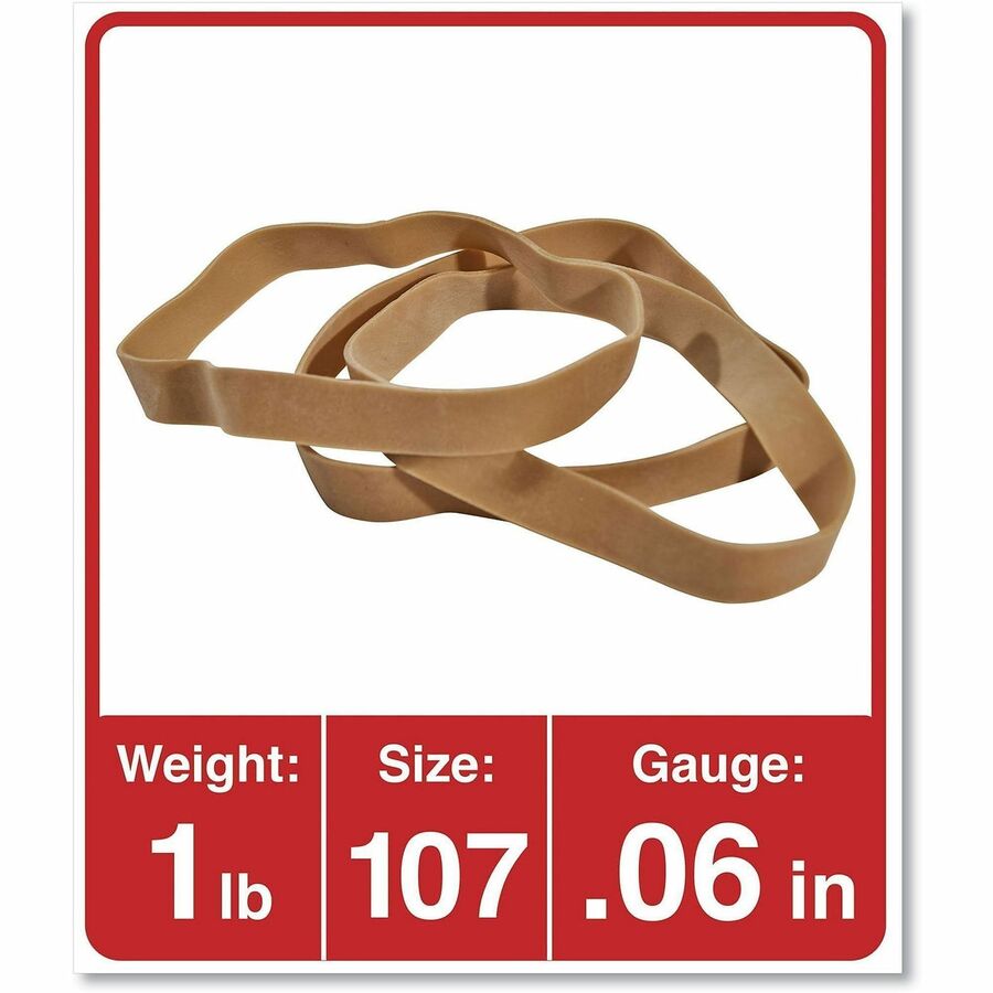 Image of Universal UNV01107 Rubber Bands, Size 107, 0.06" Gauge, Beige, 1 lb Box, 40/Pack