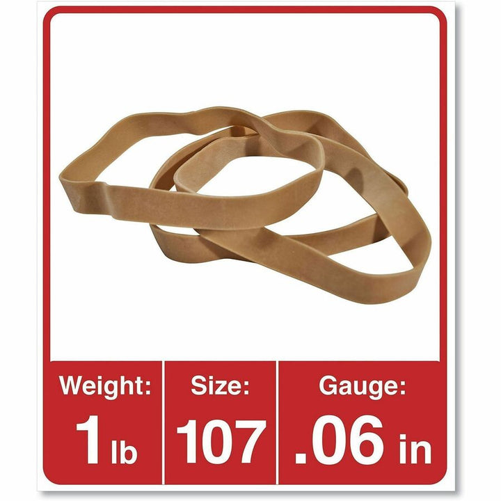 Image of Universal UNV01107 Rubber Bands, Size 107, 0.06" Gauge, Beige, 1 lb Box, 40/Pack