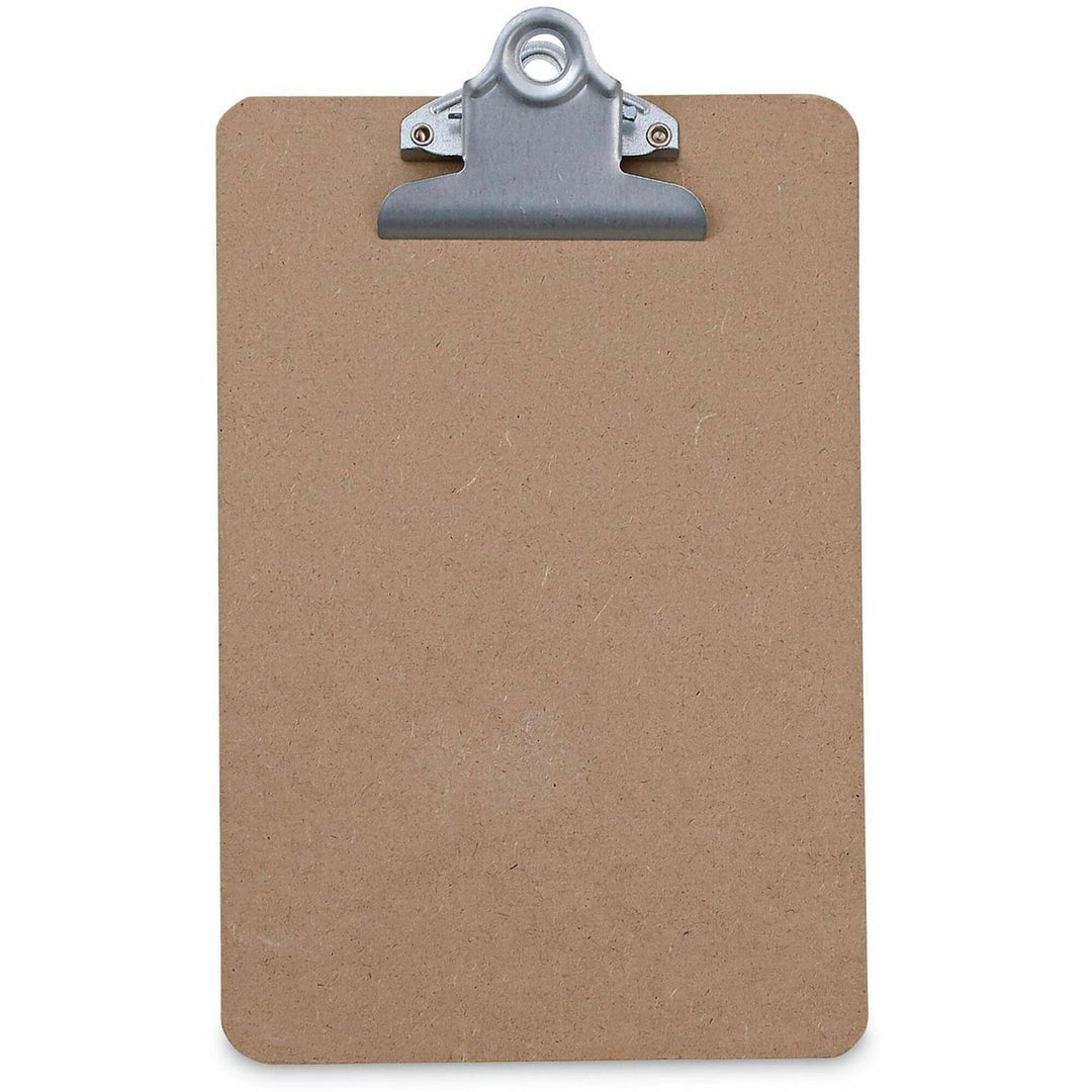 Image of Universal® Hardboard Clipboard, 0.75" Clip Capacity, Holds 5 x 8 Sheets, Brown