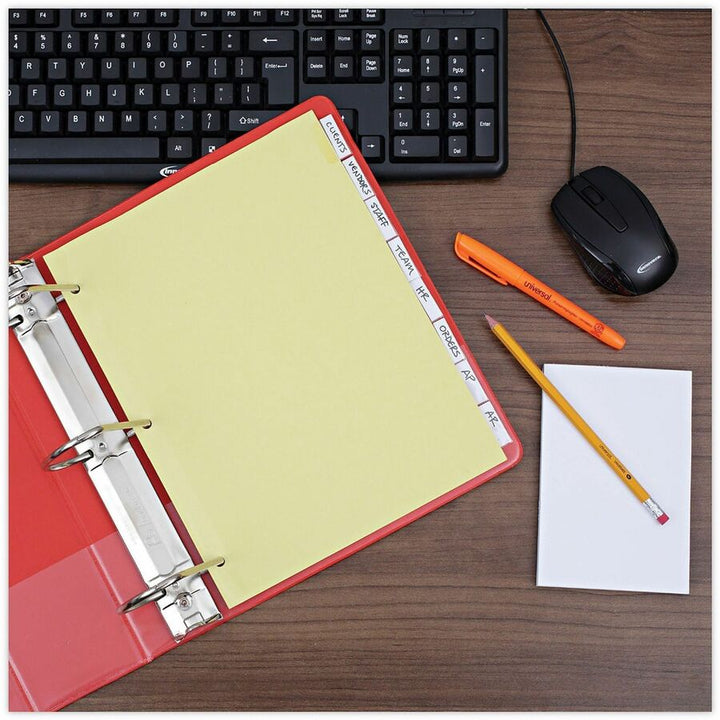 Image of Universal UNV20841 Insertable Tab Index, 8-Tab, 11 x 8.5, Buff, Clear Tabs, 24 Sets