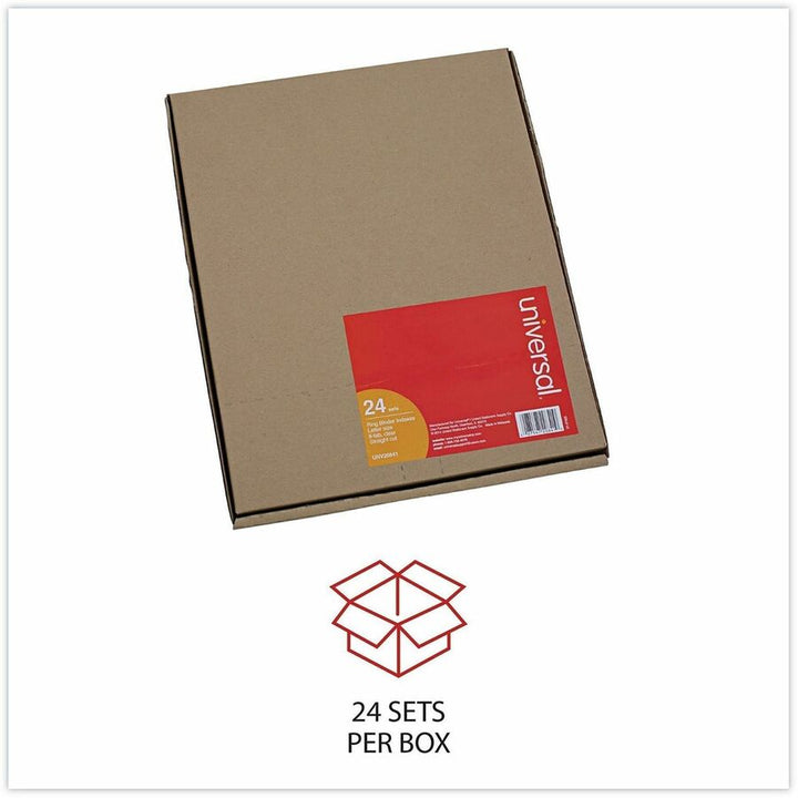 Image of Universal UNV20841 Insertable Tab Index, 8-Tab, 11 x 8.5, Buff, Clear Tabs, 24 Sets