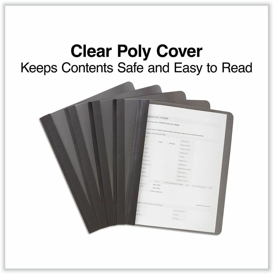 Image of Universal UNV56116EE Report Cover, 1/2" Folder Capacity, 8 1/2" x 11", 100 Sheets Capacity, 3 x 3-prong Fastener, Punched, 25 / Box