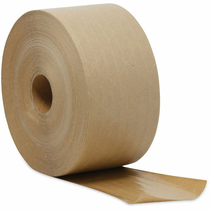 Image of Universal UFS7300 Packaging Tape, 125 yd Length x 3" W x 5 mil Thickness, 3" Core, Brown, Kraft/Glass Fiber Backing, 8 / Carton