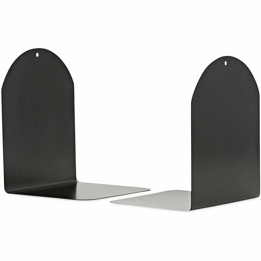 Image of Universal UNV54071 Magnetic Bookends, Magnetic Base, 6 x 5 x 7, Metal, Black, Pair, 7" H x 6" W x 5" Depth, Magnetic, Black, Metal, 1 Pair