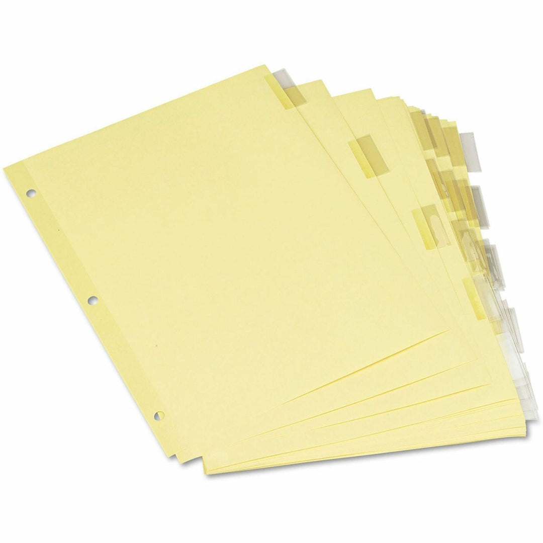 Image of Universal UNV21871 Insertable Tab Index, 5-Tab, 11 x 8.5, Buff, Clear Tabs, 6 Sets