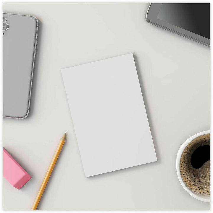 Image of Universal P7-46500 Loose White Memo Sheets, 4 x 6, Unruled, Plain White, 500/Pack, 500 Sheets, Unruled Front Ruling, Plain White Paper, 500 / Pack