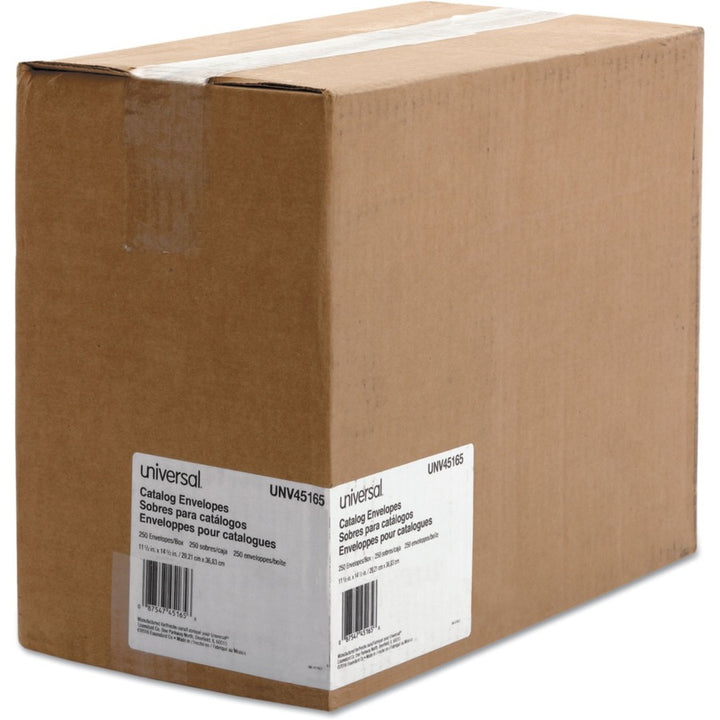 Image of Universal UNV45165 Envelope, Catalog, #14 1/2, 28 lb, Gummed, Brown Kraft, Kraft Paper, 250 / Box