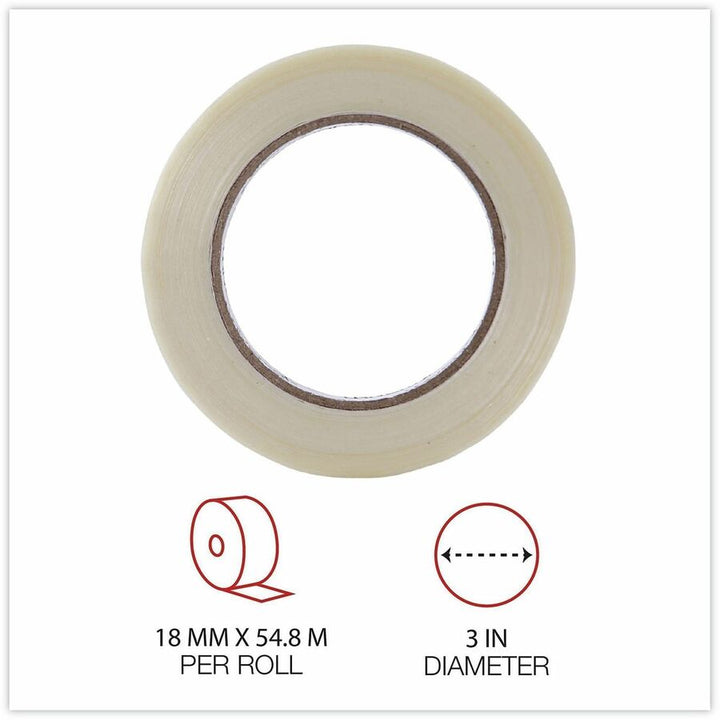 Image of Universal UNV30018 120# Utility Grade Filament Tape, 3" Core, 18 mm x 54.8 m, Clear