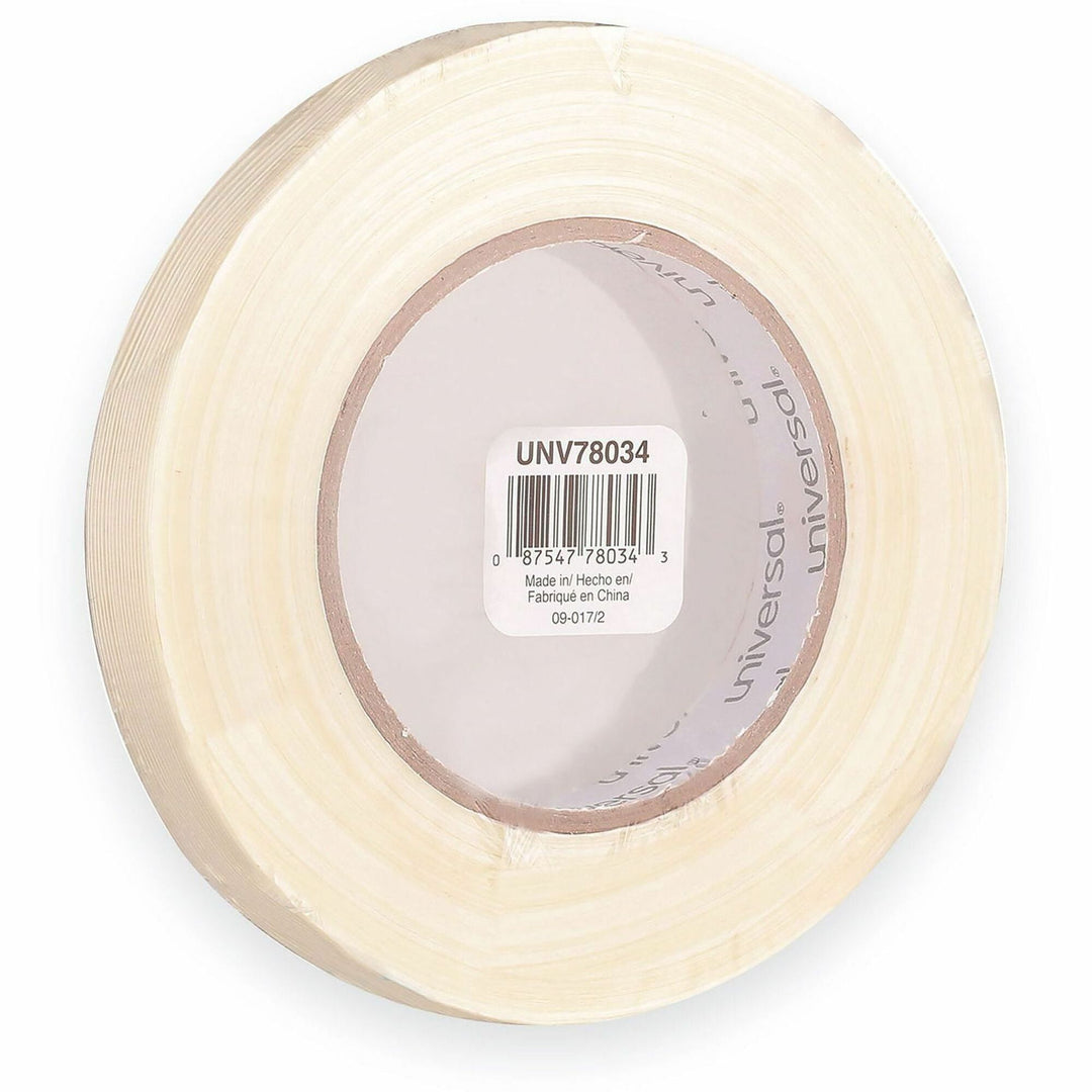 Image of Universal UNV78034 190# Medium Grade Filament Tape, 3" Core, 18 mm x 54.8 m, Clear